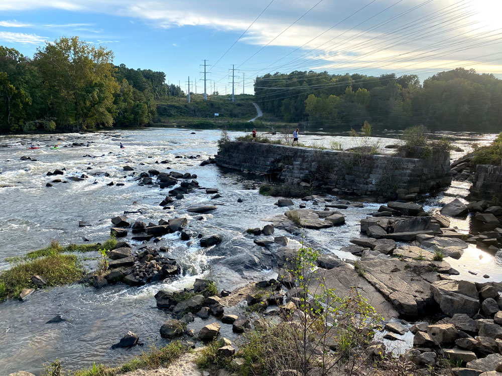 view of river with rocks and trees